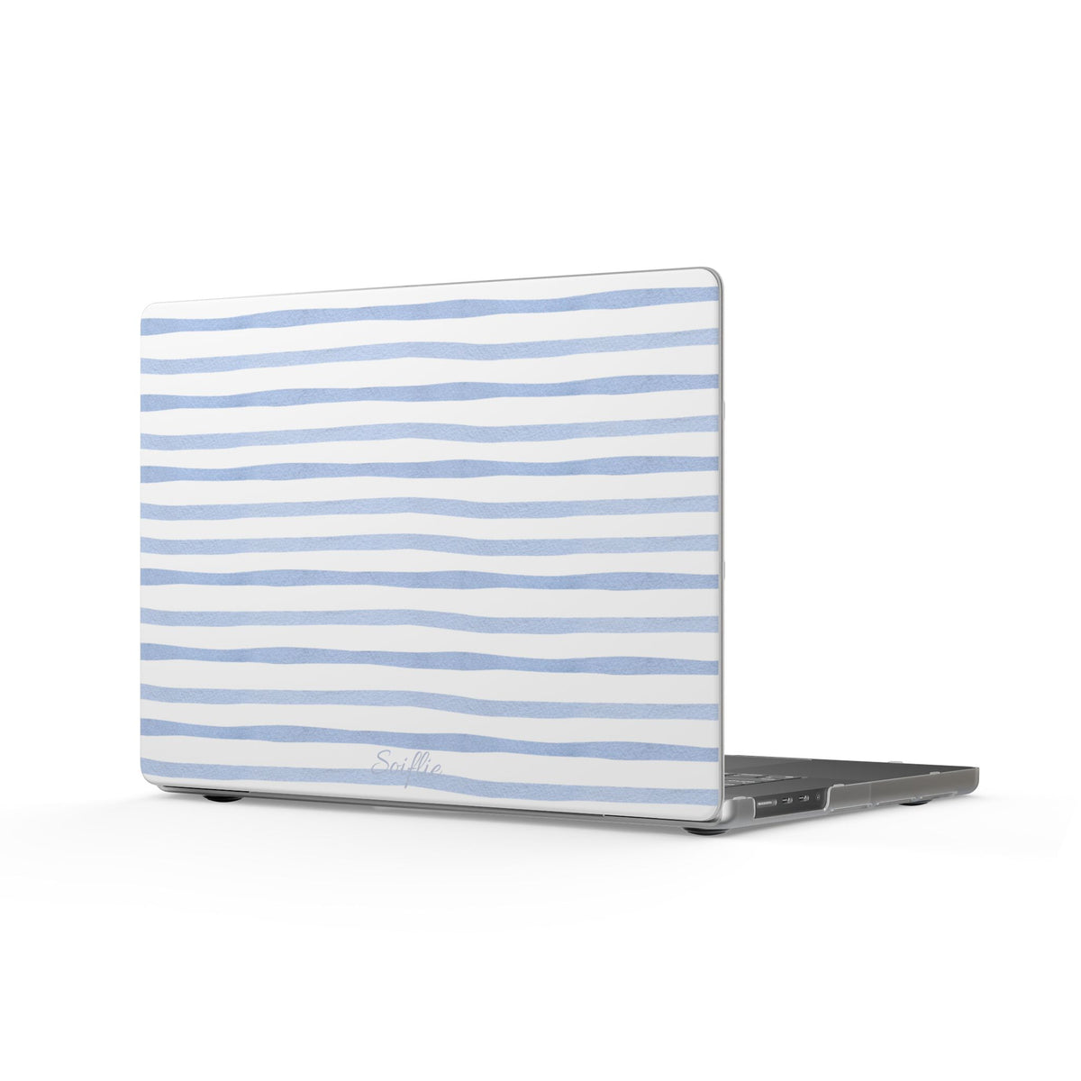 Blue Watercolor Stripe MacBook Case — Lightweight Matte Laptop Cover
